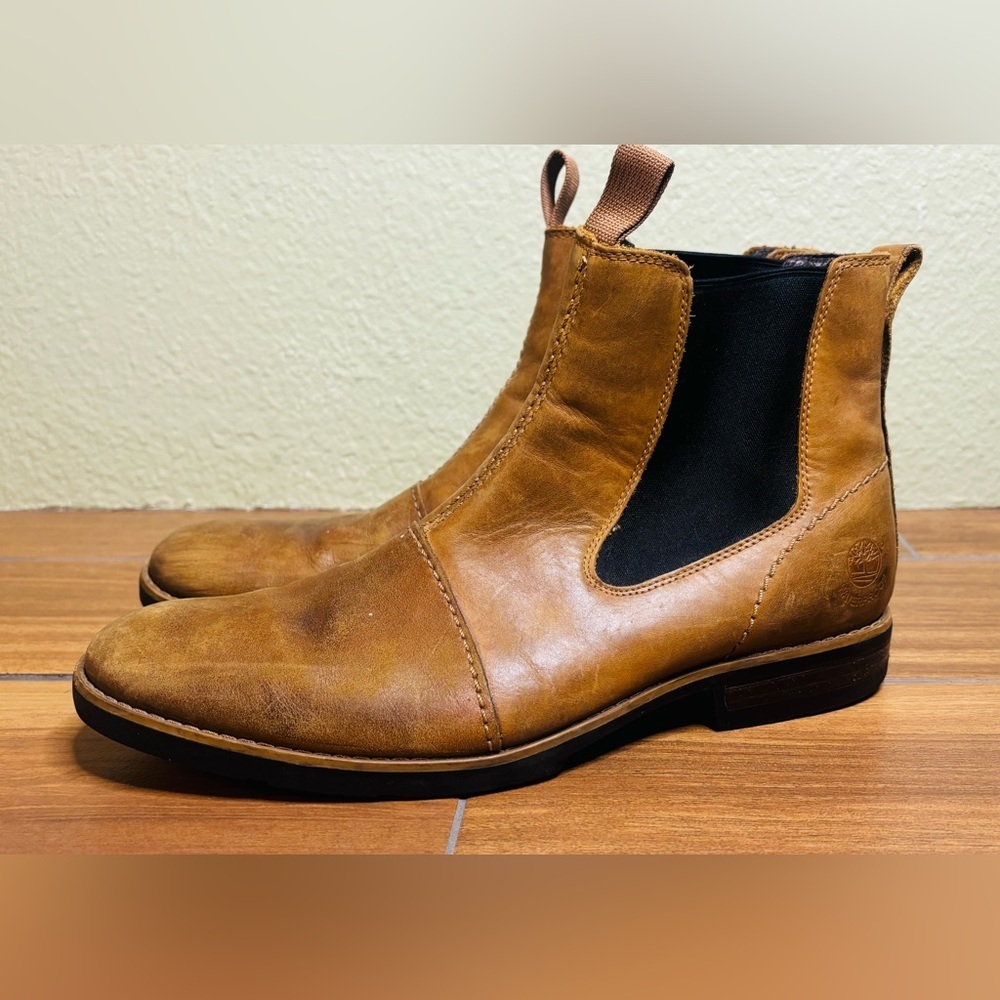 Timberland Men's Brown Lace Up Redwood Falls Chelsea Ankle Boot Size: 9.5